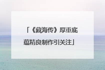 《藏海传》厚重底蕴精良制作引关注