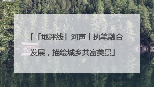 「地评线」河声丨执笔融合发展，描绘城乡共富美景