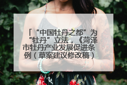 “中国牡丹之都”为“牡丹”立法，《菏泽市牡丹产业发展促进条例（草案建议修改稿）》公开征求意见