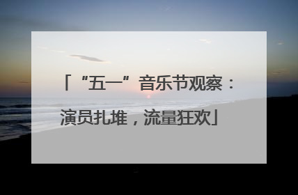 “五一”音乐节观察：演员扎堆，流量狂欢