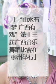 “山水有梦 广西有戏”第十三届广西音乐舞蹈比赛在柳州举行