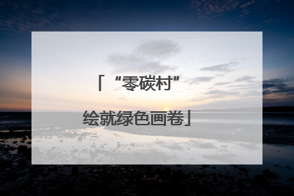 “零碳村” 绘就绿色画卷