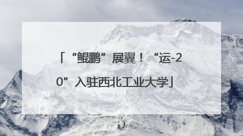 “鲲鹏”展翼！“运-20”入驻西北工业大学