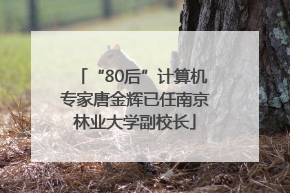 “80后”计算机专家唐金辉已任南京林业大学副校长