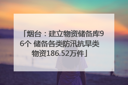 烟台：建立物资储备库96个 储备各类防汛抗旱类物资186.52万件
