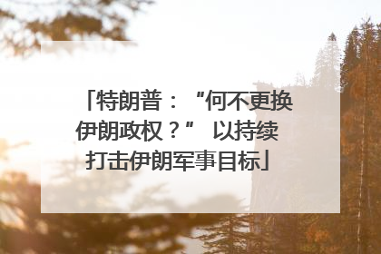 特朗普：“何不更换伊朗政权？” 以持续打击伊朗军事目标
