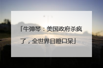 牛弹琴：美国政府杀疯了，全世界目瞪口呆