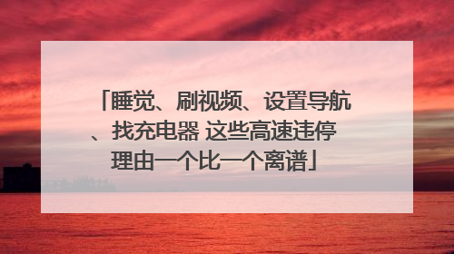 睡觉、刷视频、设置导航、找充电器 这些高速违停理由一个比一个离谱