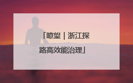 瞭望｜浙江探路高效能治理