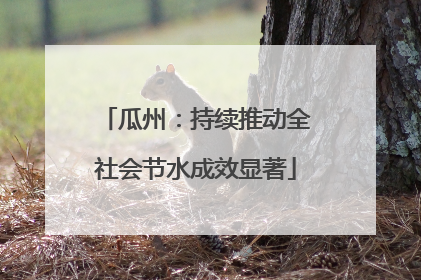 瓜州：持续推动全社会节水成效显著