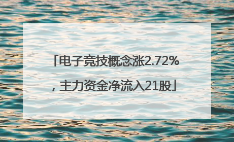 电子竞技概念涨2.72%，主力资金净流入21股
