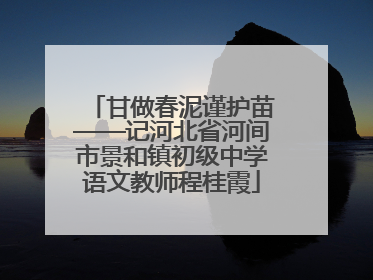 甘做春泥谨护苗——记河北省河间市景和镇初级中学语文教师程桂霞