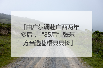由广东调赴广西两年多后，“85后”张东方当选苍梧县县长