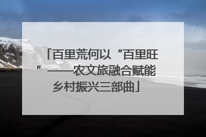 百里荒何以“百里旺”——农文旅融合赋能乡村振兴三部曲