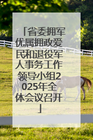 省委拥军优属拥政爱民和退役军人事务工作领导小组2025年全体会议召开