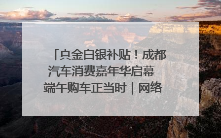真金白银补贴！成都汽车消费嘉年华启幕 端午购车正当时｜网络中国节·端午