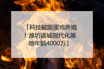 科技赋能蛋鸡养殖！潍坊诸城现代化基地年销4000万