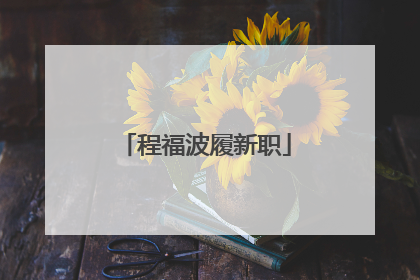 程福波履新职