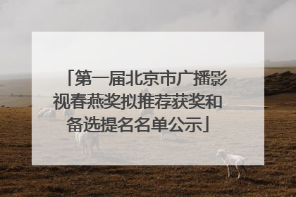 第一届北京市广播影视春燕奖拟推荐获奖和备选提名名单公示