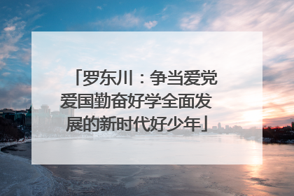 罗东川：争当爱党爱国勤奋好学全面发展的新时代好少年