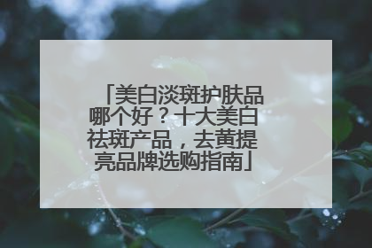 美白淡斑护肤品哪个好？十大美白祛斑产品，去黄提亮品牌选购指南
