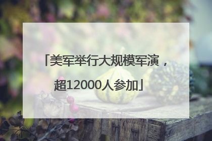 美军举行大规模军演，超12000人参加