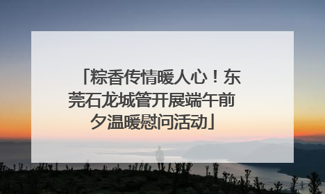粽香传情暖人心！东莞石龙城管开展端午前夕温暖慰问活动