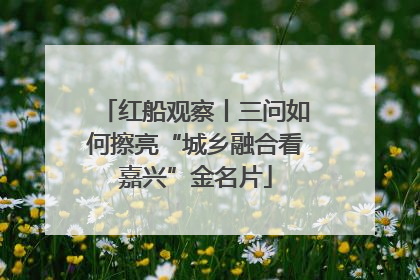 红船观察丨三问如何擦亮“城乡融合看嘉兴”金名片