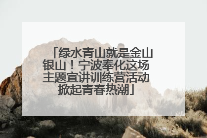 绿水青山就是金山银山！宁波奉化这场主题宣讲训练营活动掀起青春热潮
