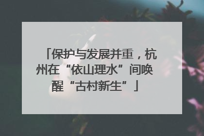 保护与发展并重，杭州在“依山理水”间唤醒“古村新生”