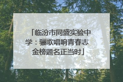 临汾市同盛实验中学：骊歌唱响青春志 金榜题名正当时