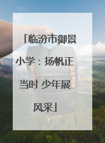 临汾市御景小学：扬帆正当时 少年展风采
