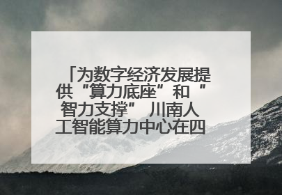 为数字经济发展提供“算力底座”和“智力支撑” 川南人工智能算力中心在四川泸州启动