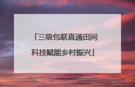 三级包联直通田间 科技赋能乡村振兴