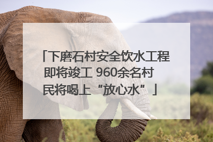 下磨石村安全饮水工程即将竣工 960余名村民将喝上“放心水”