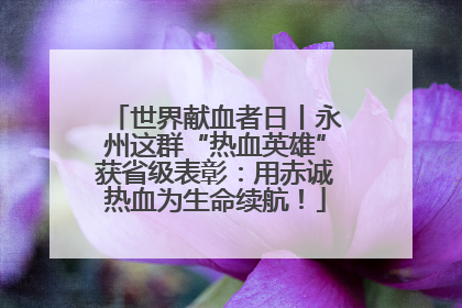 世界献血者日丨永州这群“热血英雄”获省级表彰：用赤诚热血为生命续航！