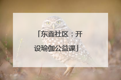 东鑫社区：开设瑜伽公益课