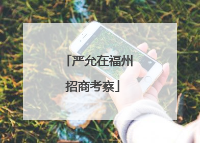 严允在福州招商考察