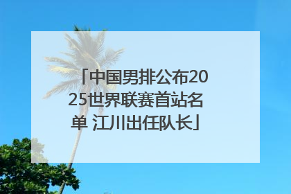 中国男排公布2025世界联赛首站名单 江川出任队长