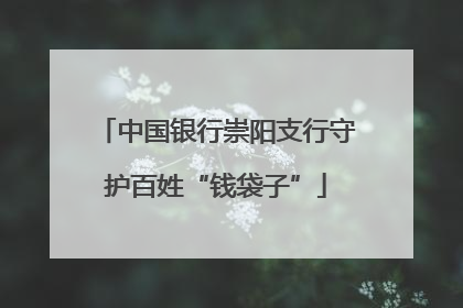 中国银行崇阳支行守护百姓“钱袋子”