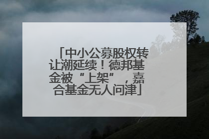 中小公募股权转让潮延续！德邦基金被“上架”，嘉合基金无人问津