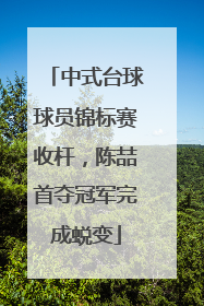 中式台球球员锦标赛收杆，陈喆首夺冠军完成蜕变