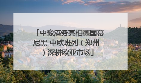 中豫港务亮相德国慕尼黑 中欧班列（郑州）深耕欧亚市场