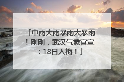 中雨大雨暴雨大暴雨！刚刚，武汉气象官宣：18日入梅！