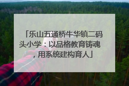 乐山五通桥牛华镇二码头小学：以品格教育铸魂，用系统建构育人