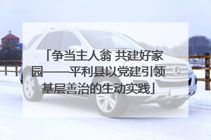 争当主人翁 共建好家园——平利县以党建引领基层善治的生动实践