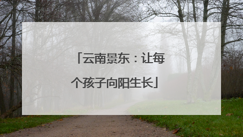 云南景东：让每个孩子向阳生长