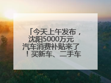 今天上午发布，沈阳5000万元汽车消费补贴来了！买新车、二手车都能领！