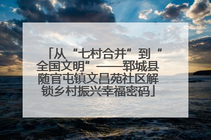 从“七村合并”到“全国文明”——郓城县随官屯镇文昌苑社区解锁乡村振兴幸福密码