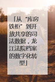 从“库房铁柜”到开放共享的司法数据，龙江法院档案的数字化转型